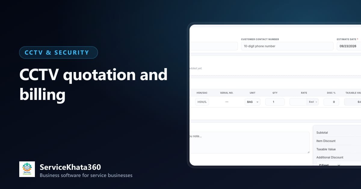 CCTV Quotation and Billing Management: A Practical Guide